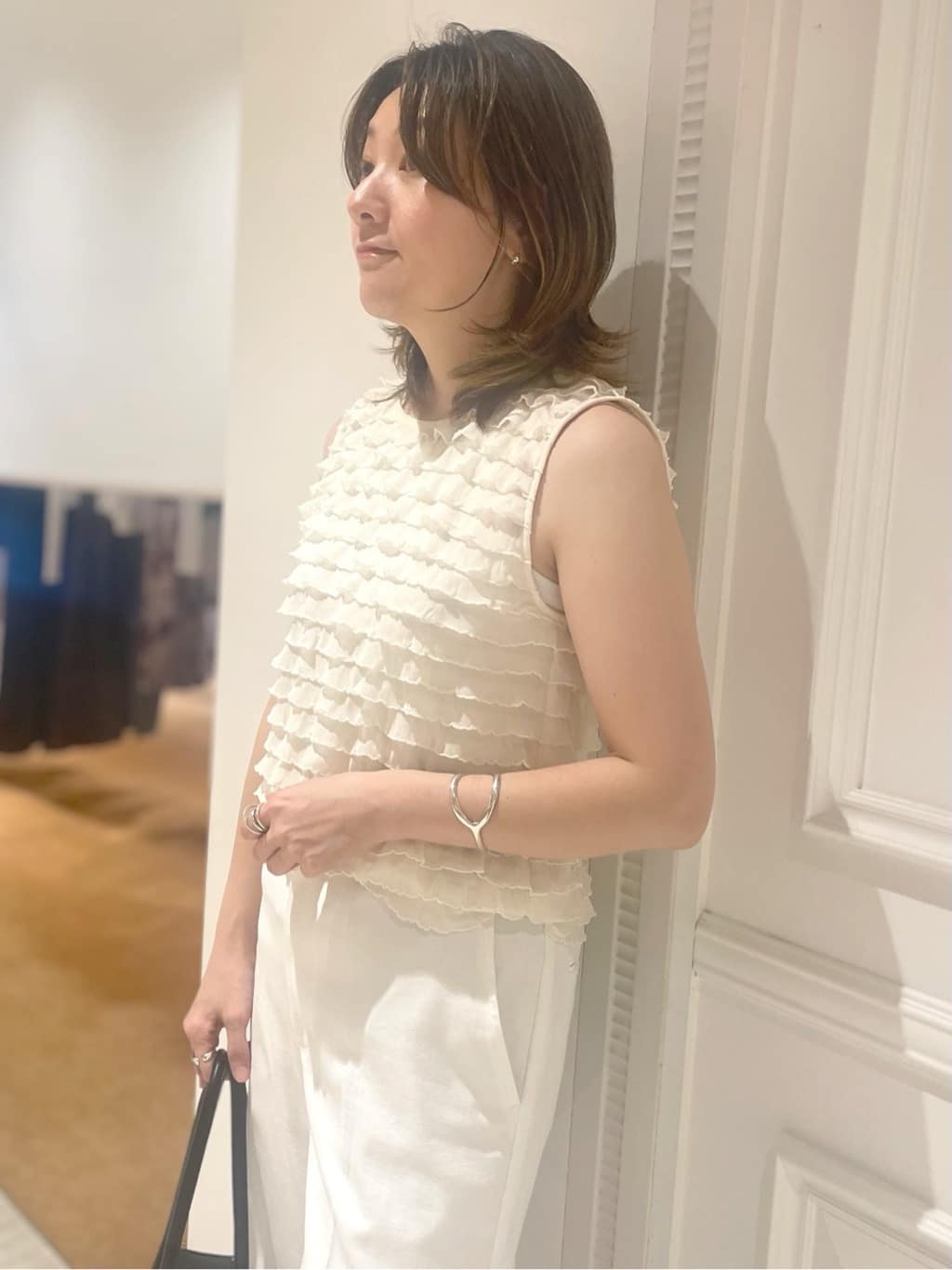 makiさんの「DRESSTERIOR｜provoke（プロヴォーク）【別注】 フリフリ タンクトップ」を使ったコーディネート
