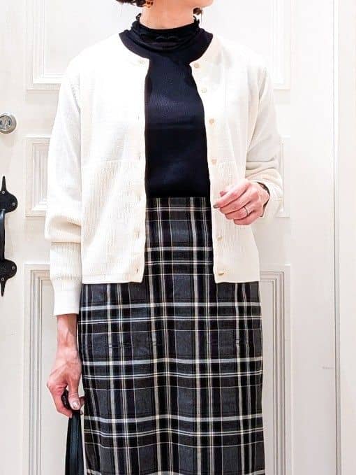 maiさんの「grove｜シアー切替ハイネックプルオーバー」を使ったコーディネート