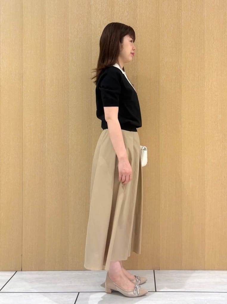 CHISATOさんの「UNTITLED｜【トレンド/きれいめ】5分袖ポロニット」を使ったコーディネート