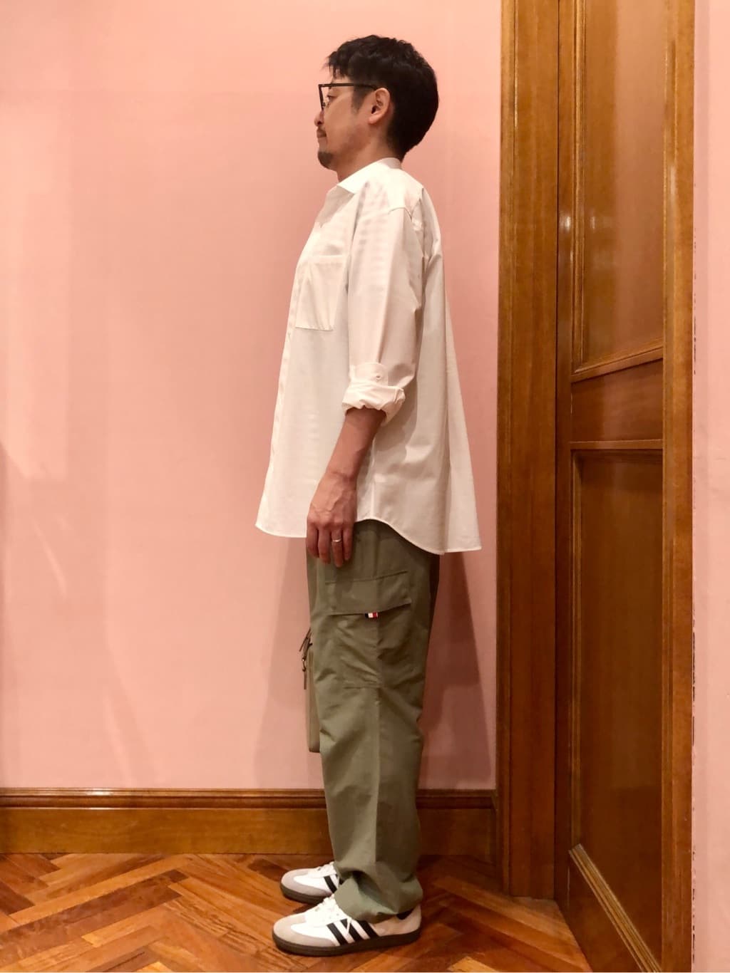 OKJさんの「DRESSTERIOR｜◆46Gジャージー リラックスシャツ」を使ったコーディネート