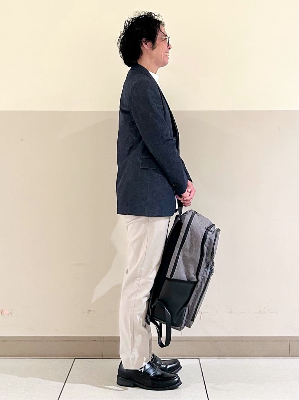 KENJI Iさんの「THE SHOP TK｜エバーデニムジャケット【色落ちしにくい/洗濯機OK/ストレッチ/セットアップ可】」を使ったコーディネート