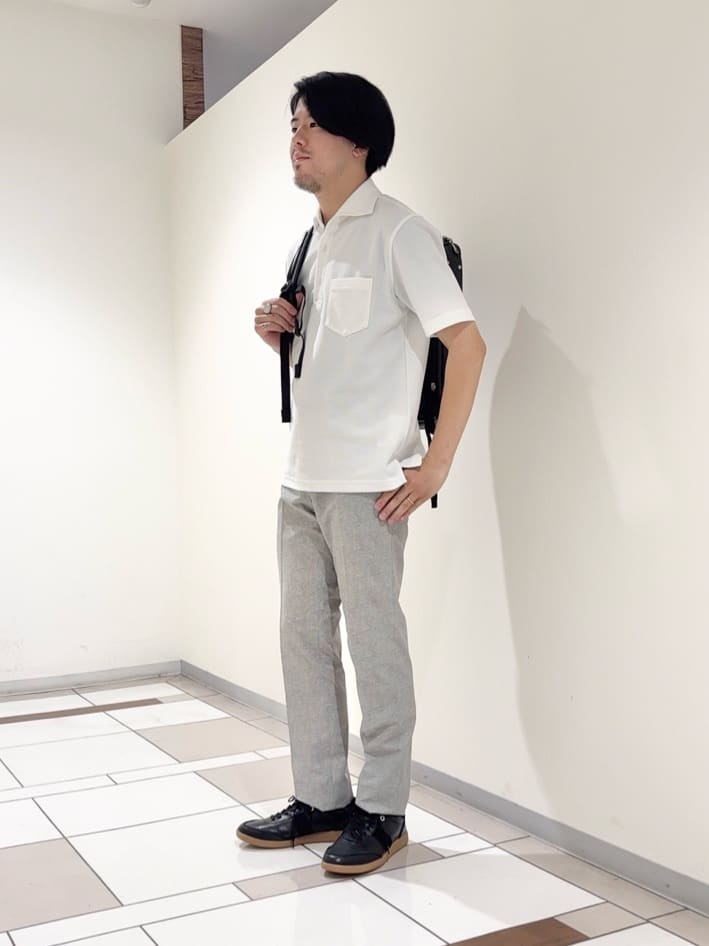 及川さんの「TAKEO KIKUCHI｜【抗菌防臭／9色5サイズ展開】ハニカムメランジ ポロシャツ」を使ったコーディネート