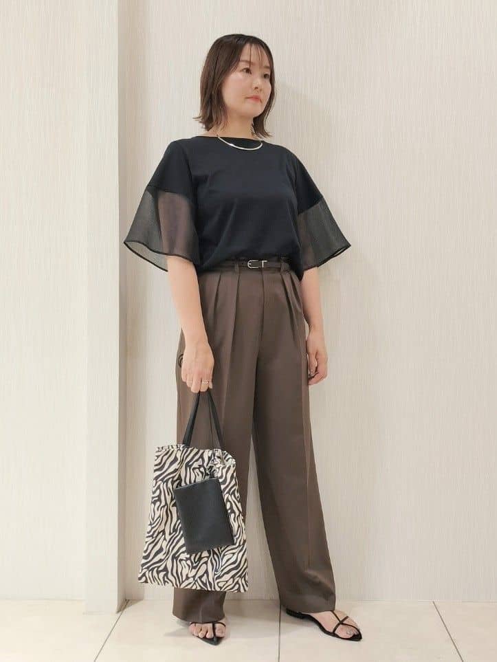 naokoさんの「UNTITLED｜【洗える/五分袖】シアースリーブ プルオーバー」を使ったコーディネート