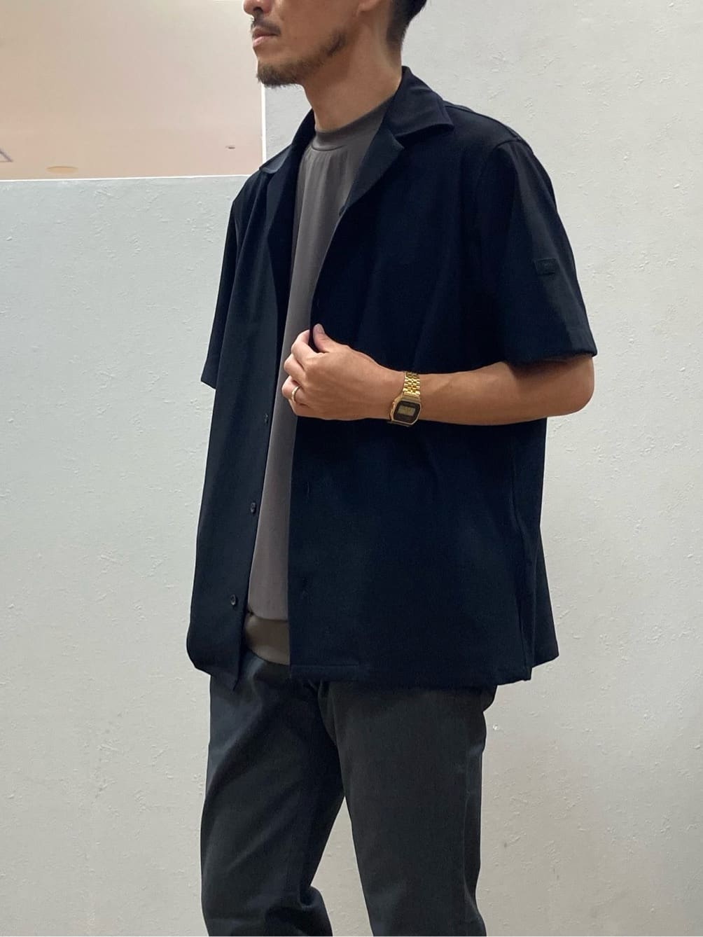 シュンさんの「TAKEO KIKUCHI｜【COOL CITY WEAR】エアートール オープンカラーシャツ /接触冷感・通気性」を使ったコーディネート