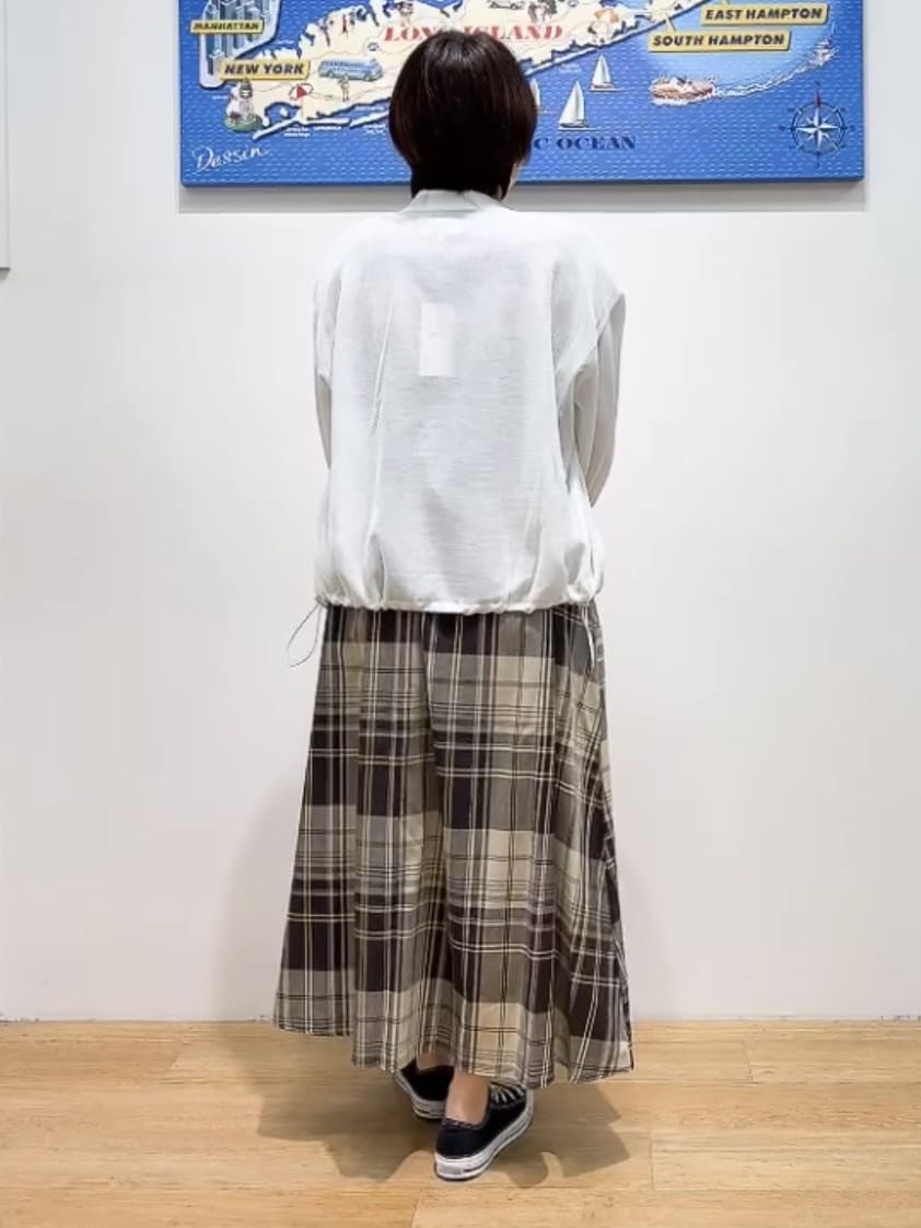 Hamaさんの「Dessin｜【リンクコーデ・洗える】ウエストドロスト付きチェック柄ワンピース」を使ったコーディネート