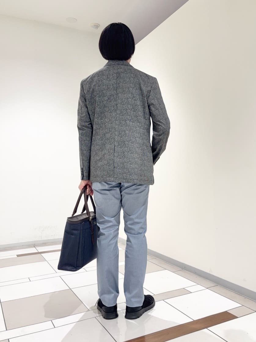 及川さんの「TAKEO KIKUCHI｜【抗菌防臭】COOL DOTS（R）ドビープリント ジャケット」を使ったコーディネート