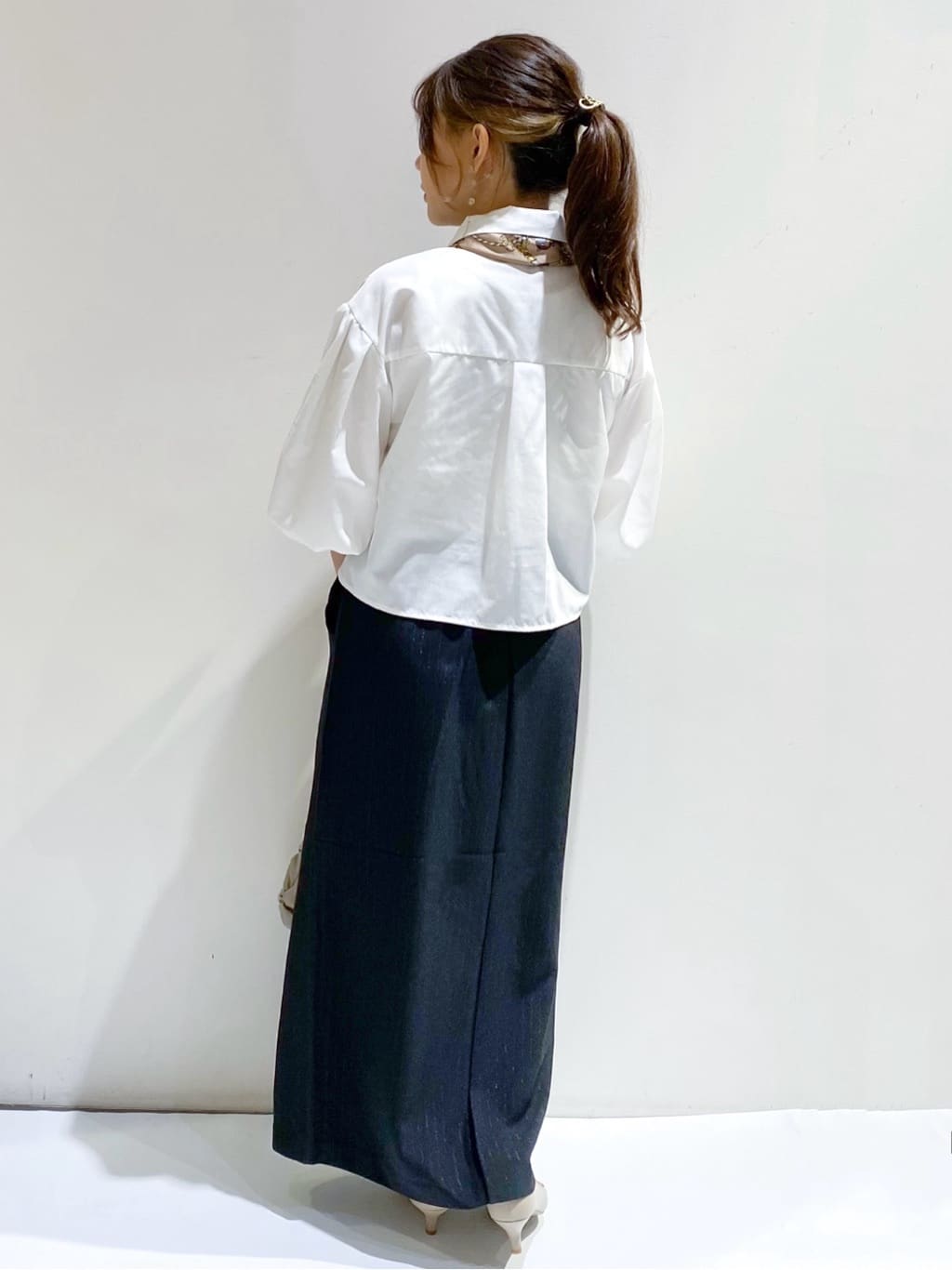 ちぃさんの「OPAQUE.CLIP｜バルーンスリーブシャツ【洗濯機洗い可】」を使ったコーディネート