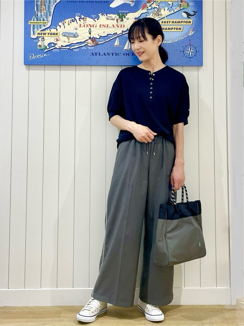 uwatokoさんの「Dessin｜【360度可愛い/前後2WAY/洗える】ライトコットンヘンリーカットソー」を使ったコーディネート