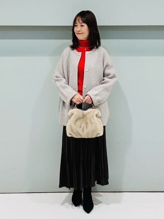 makiさんの「UNTITLED｜【洗える/アンサンブル可能/ウール100%】リブタートルネックウールニット」を使ったコーディネート