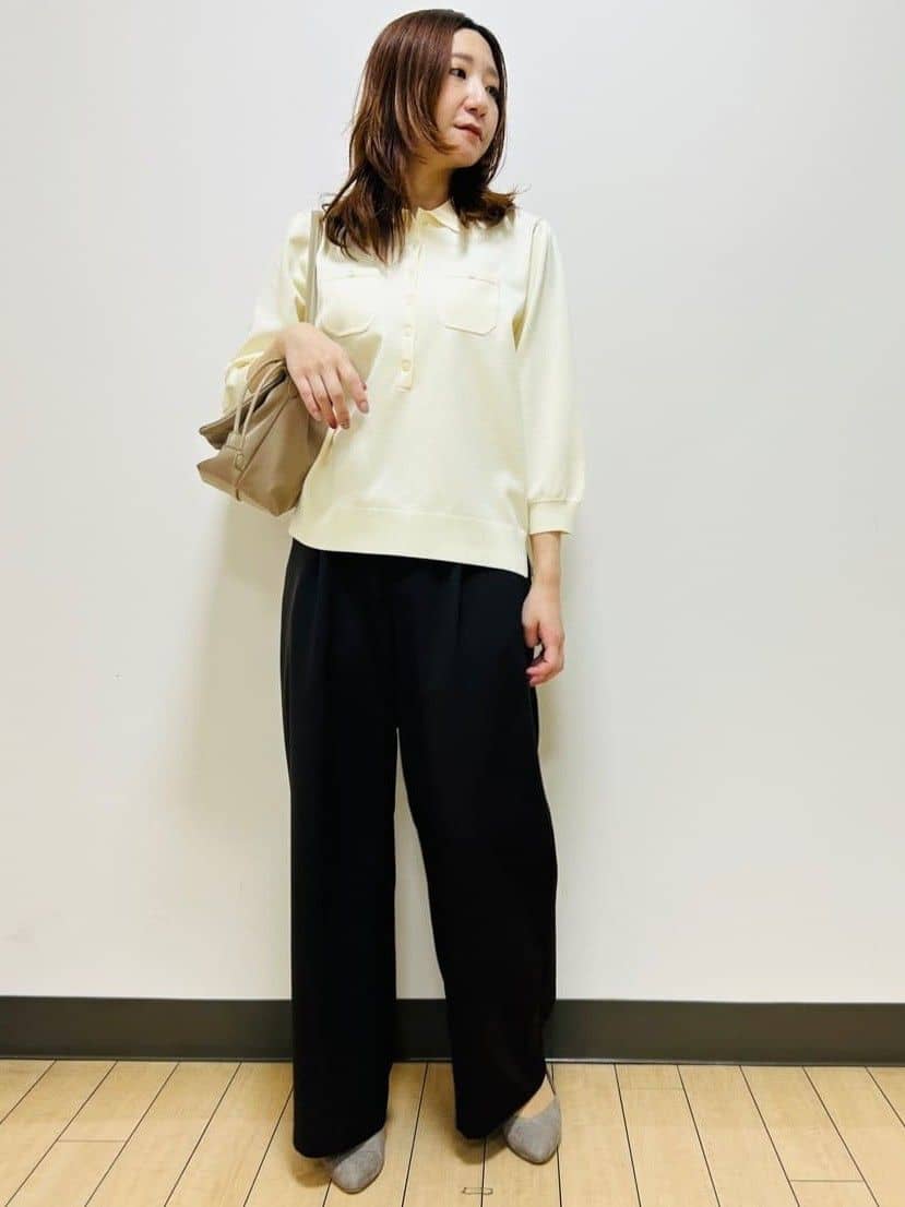 miiiさんの「Reflect｜【透けにくい◎】衿付き七分袖ニット」を使ったコーディネート