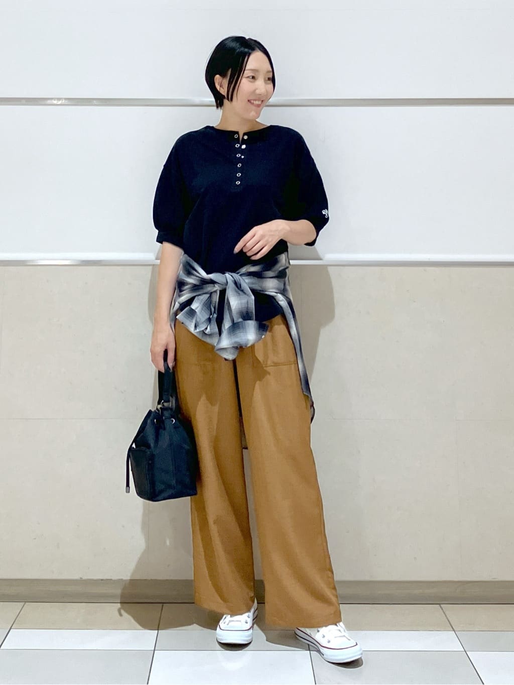 eriko さんの「Dessin｜【洗える】シアーオンブレーチェックシャツ」を使ったコーディネート