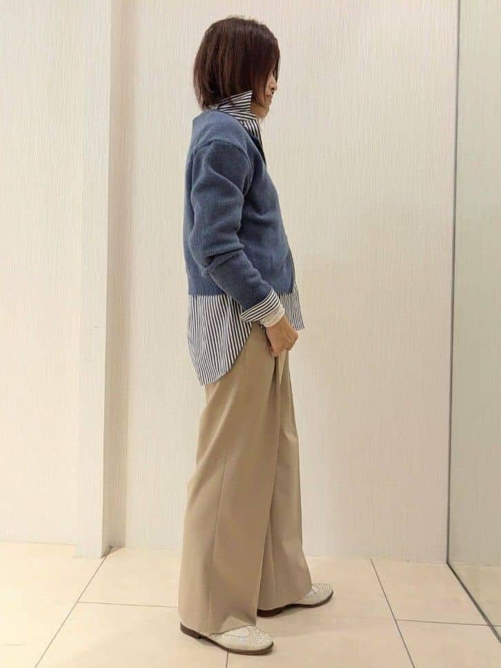 u-macoさんの「UNTITLED｜【ゆったりサイズ／着丈短め】ジップニットカーディガン」を使ったコーディネート