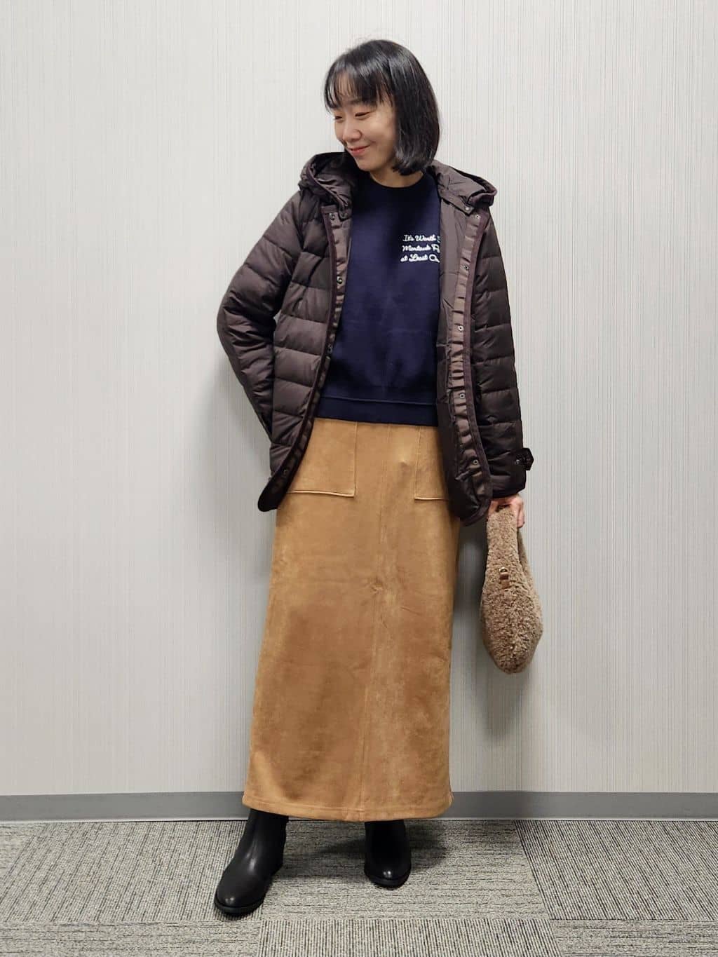 naraさんの「Dessin｜【撥水・2WAY】ミュラーダウンコートミドル丈」を使ったコーディネート