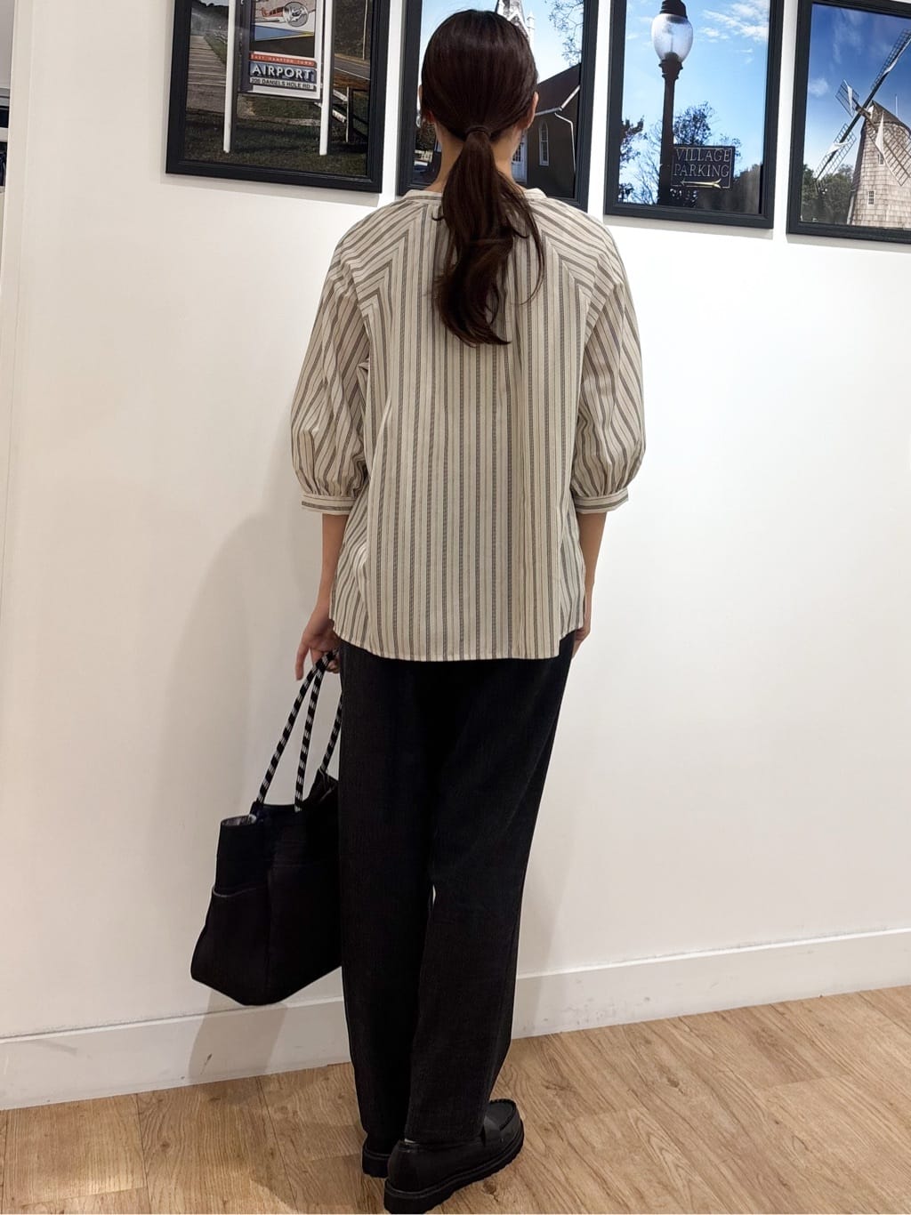 Ririkaさんの「Dessin｜【洗える】ストライプカフス袖ブラウス」を使ったコーディネート