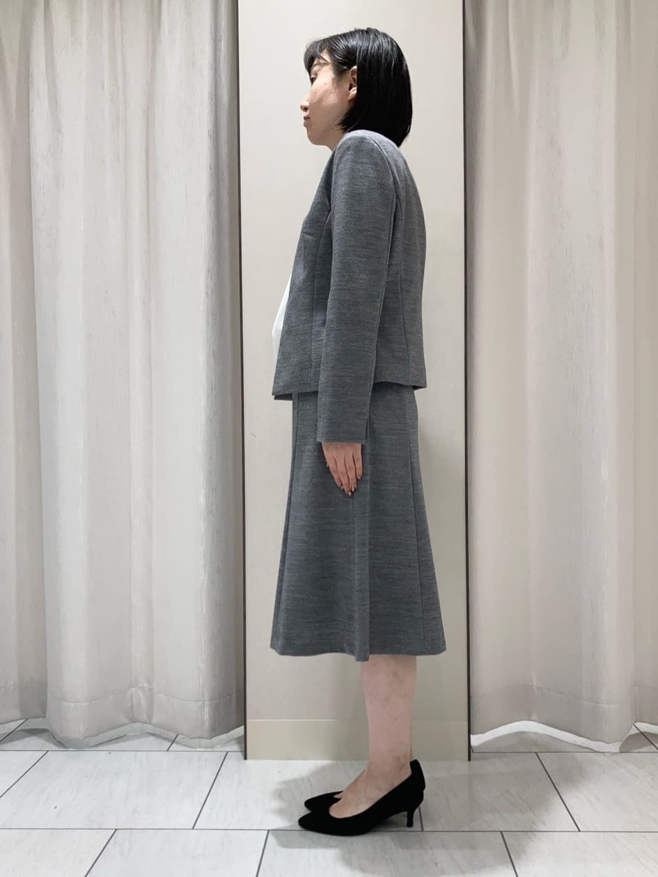 わたなべさんの「UNTITLED｜【洗えるスーツ/ストレッチ】ウール混ジャージ ノーカラージャケット」を使ったコーディネート