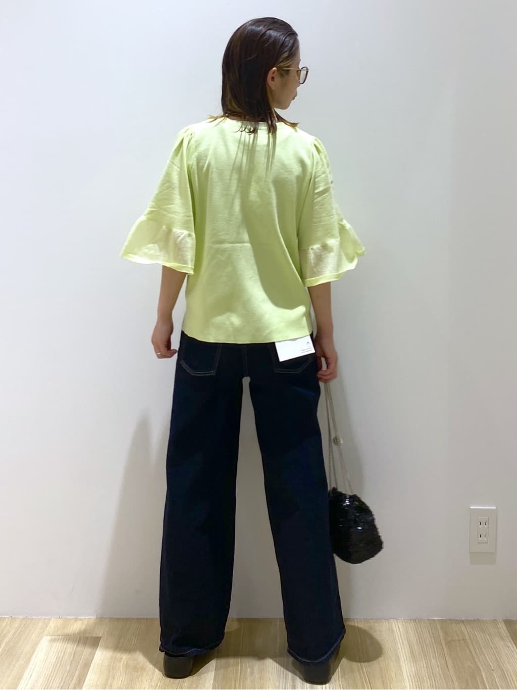 えりさんの「OPAQUE.CLIP｜《5色展開》シアーフレアスリーブニット【洗濯機洗い可】」を使ったコーディネート