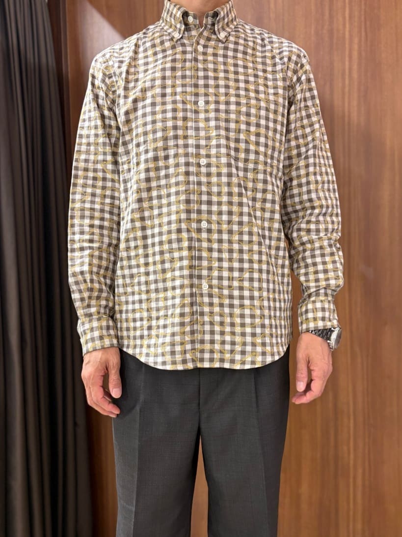 かたやまさんの「TAKEO KIKUCHI｜チェックボーラーガーゼシャツ」を使ったコーディネート