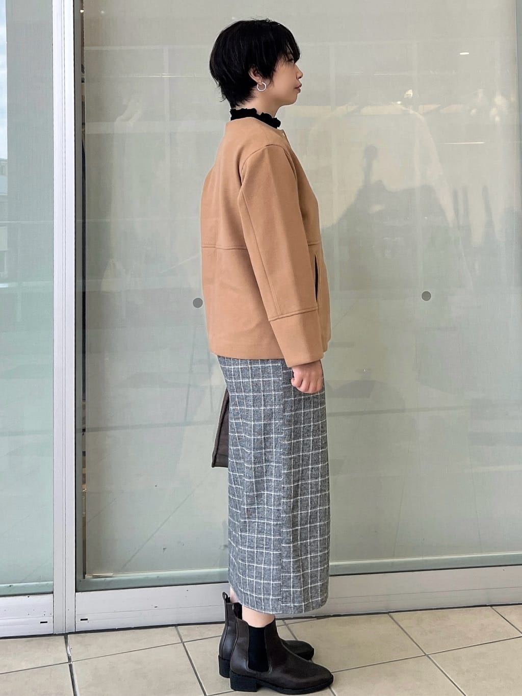 yo-koさんの「OPAQUE.CLIP｜ウールライクメルトンノーカラーコート【洗濯機洗い可】」を使ったコーディネート