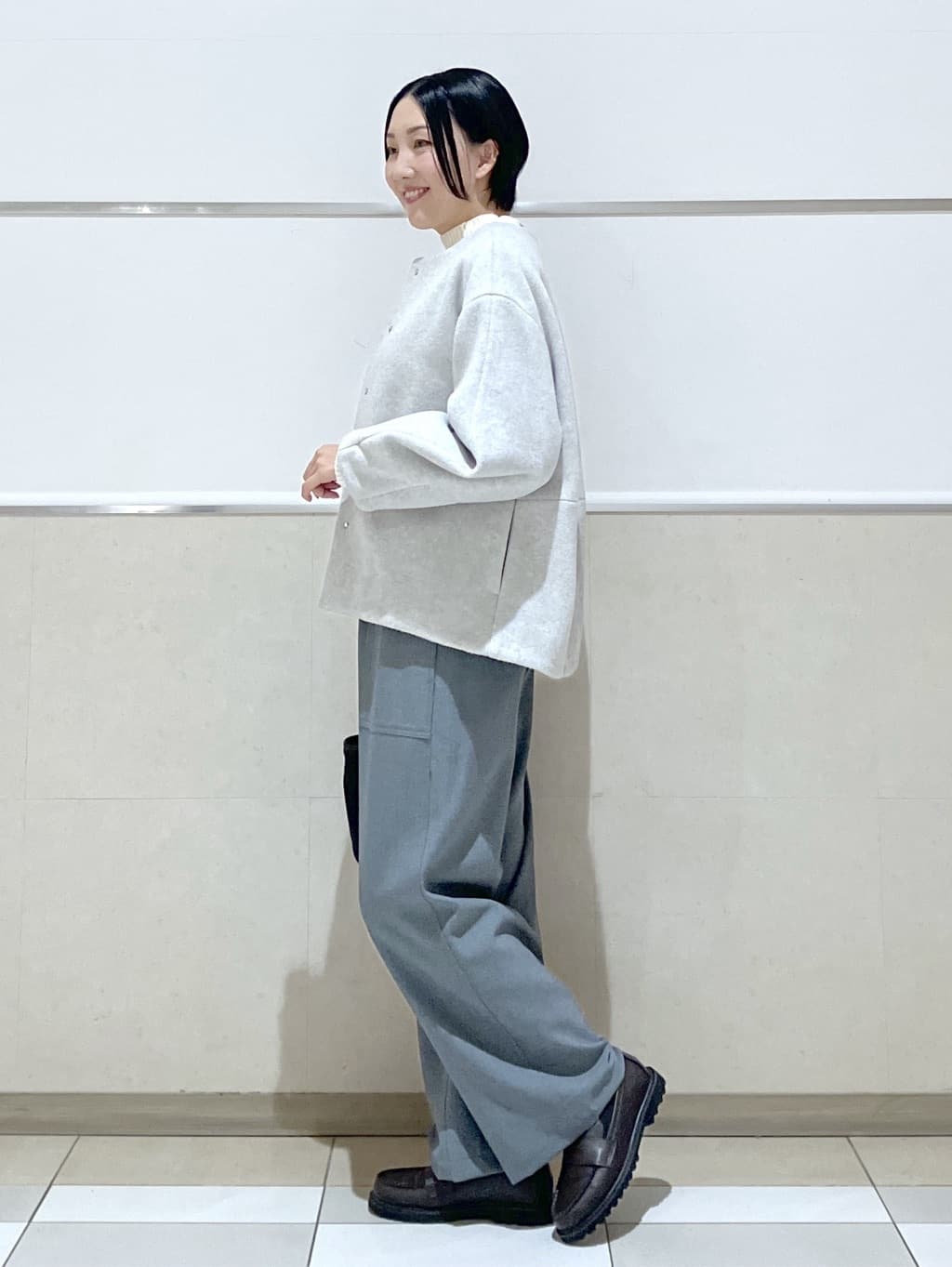 eriko さんの「Dessin｜【洗える】ハイネックベロアモールニット」を使ったコーディネート