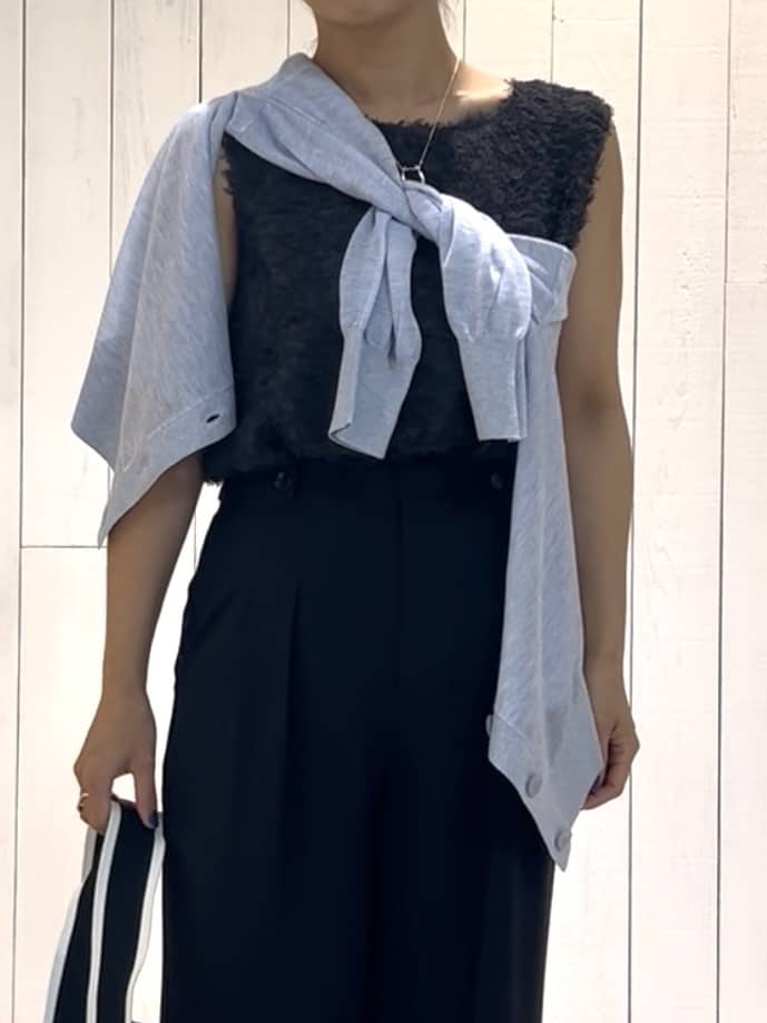 𝑹𝑶𝑴𝑰さんの「INDIVI｜【インナーとしても活躍！】フリンジジャカードチュニック」を使ったコーディネート