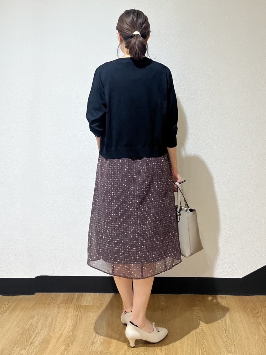 ayaさんの「Reflect｜【WEB先行カラーあり／マシンウォッシュ可／ナローベルト付き】オフボディツイードチェックワンピース」を使ったコーディネート