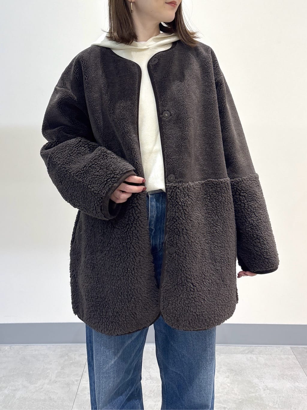 risaさんの「Dessin｜【2WAY】フェイクムートンコート」を使ったコーディネート