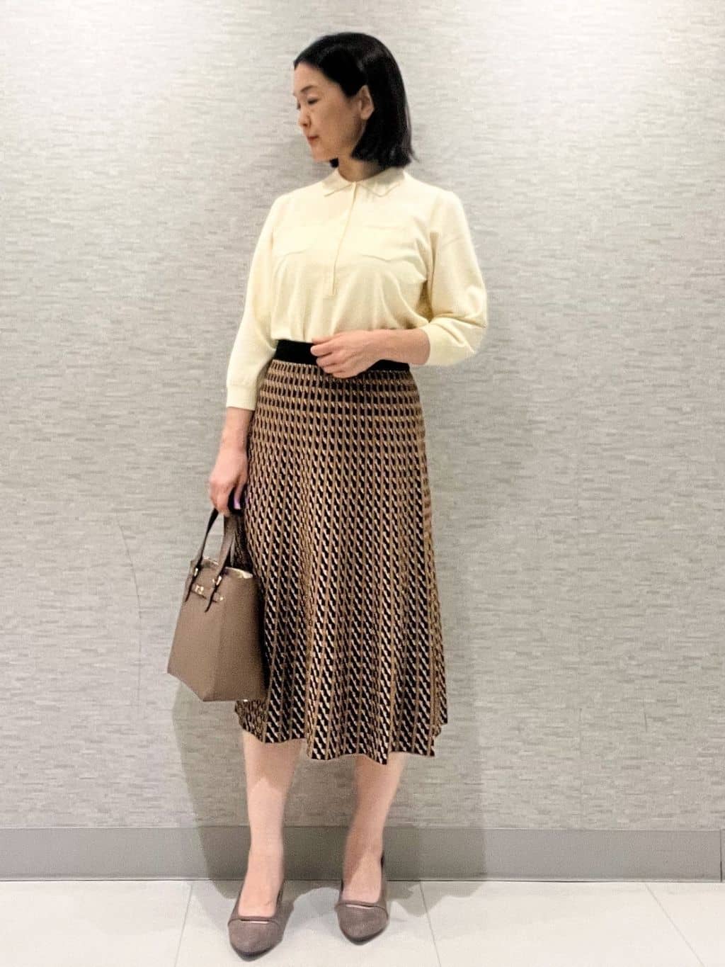 marikoさんの「Reflect｜【透けにくい◎】衿付き七分袖ニット」を使ったコーディネート