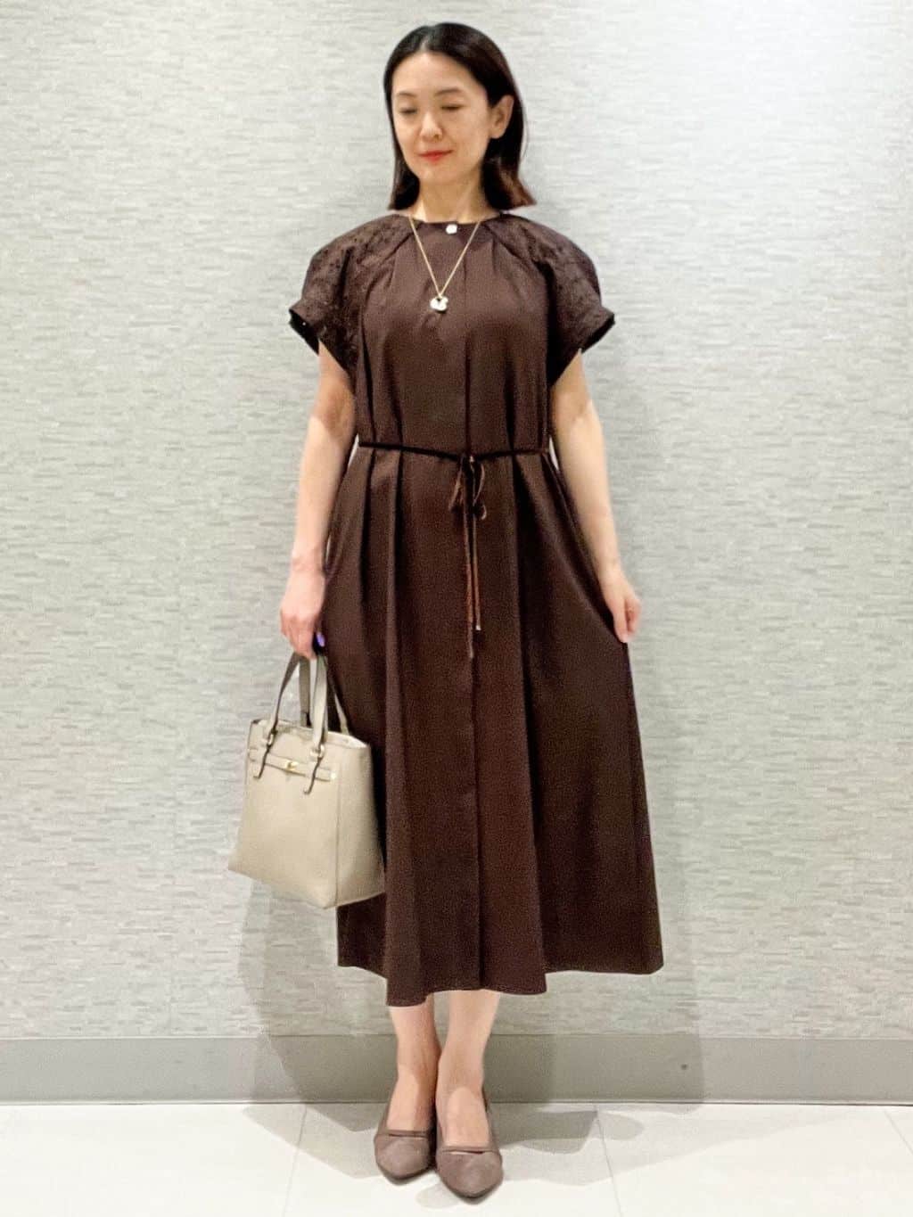 marikoさんの「Reflect｜パール調リングネックレス」を使ったコーディネート