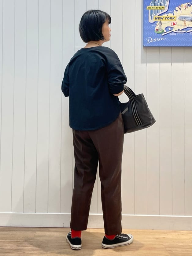 mikaさんの「Dessin｜【360度可愛い/前後2WAY/洗える】ライトコットンヘンリーカットソー」を使ったコーディネート