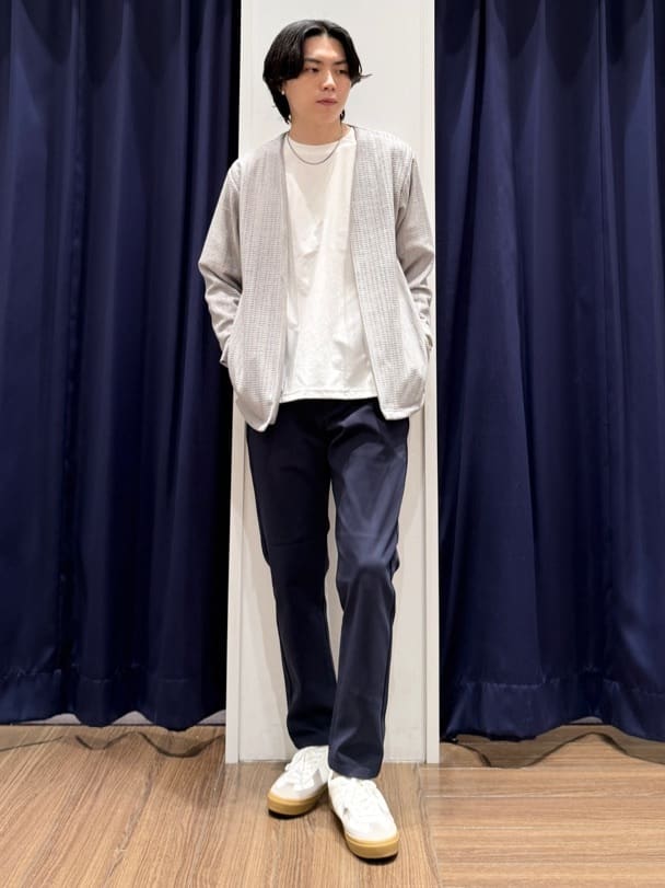 Tightさんの「THE SHOP TK｜【セットでお買い得！！】長袖カーディガン＋半袖Tシャツ　洗濯機OK/吸水速乾(Tシャツのみ)」を使ったコーディネート