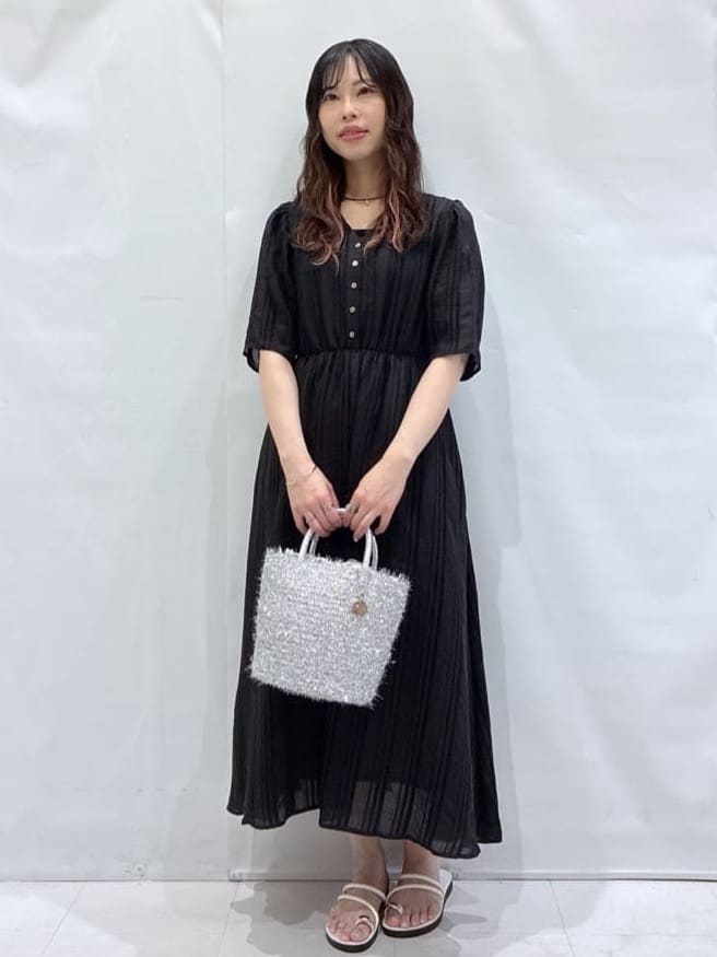 komaさんの「OPAQUE.CLIP｜◆ラメバスケット調ハンドバッグ」を使ったコーディネート