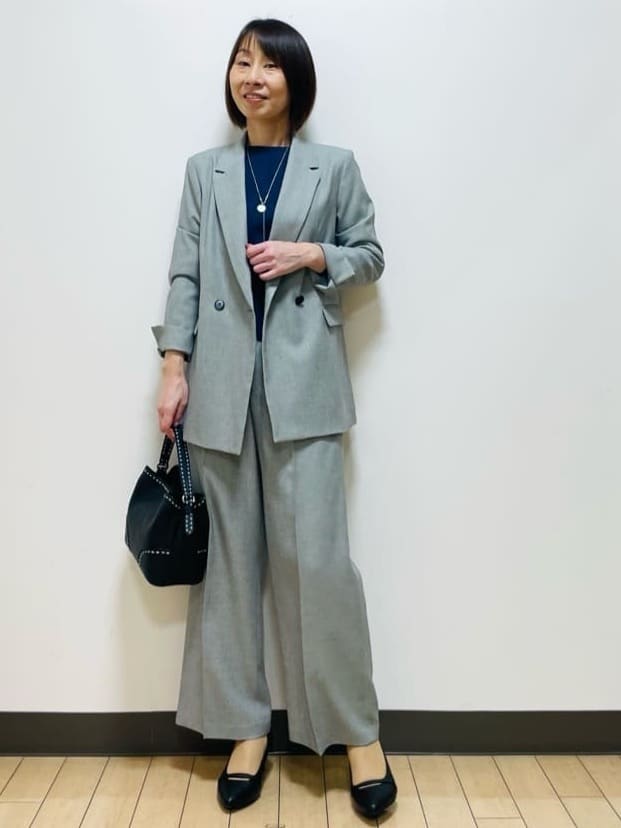 Riiさんの「Reflect｜【選べる8色／スカートにもパンツにも◎】ウール混ボートネックニット」を使ったコーディネート