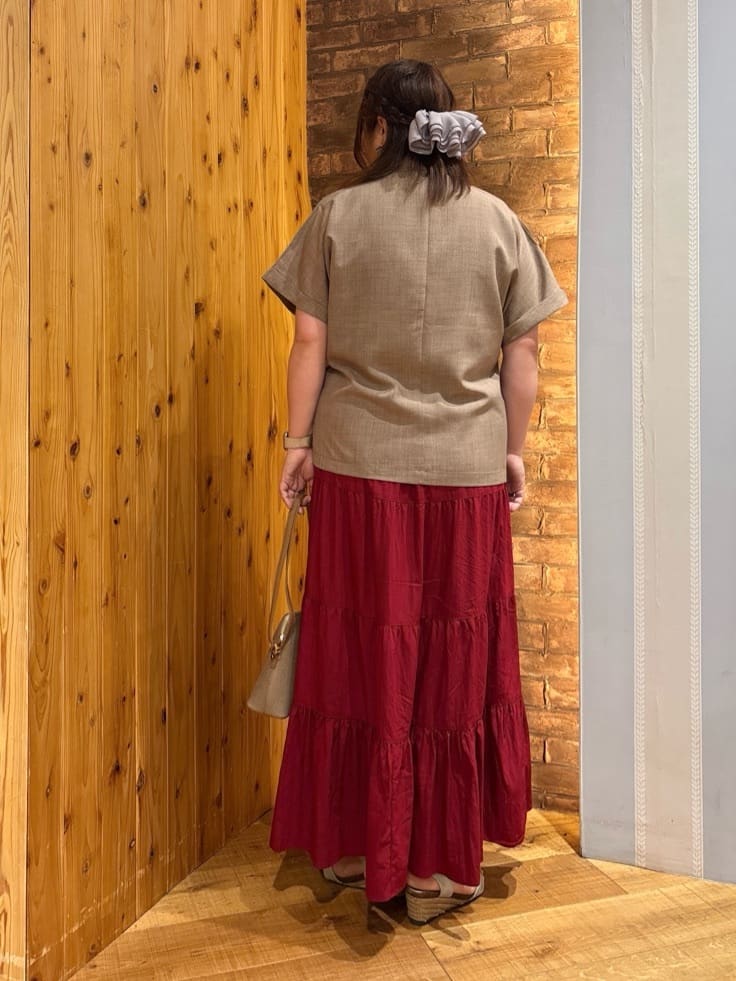ゆかぴさんの「SHOO･LA･RUE｜【S-LL】さらりと着たい大人のための 麻調半袖ジャケット」を使ったコーディネート