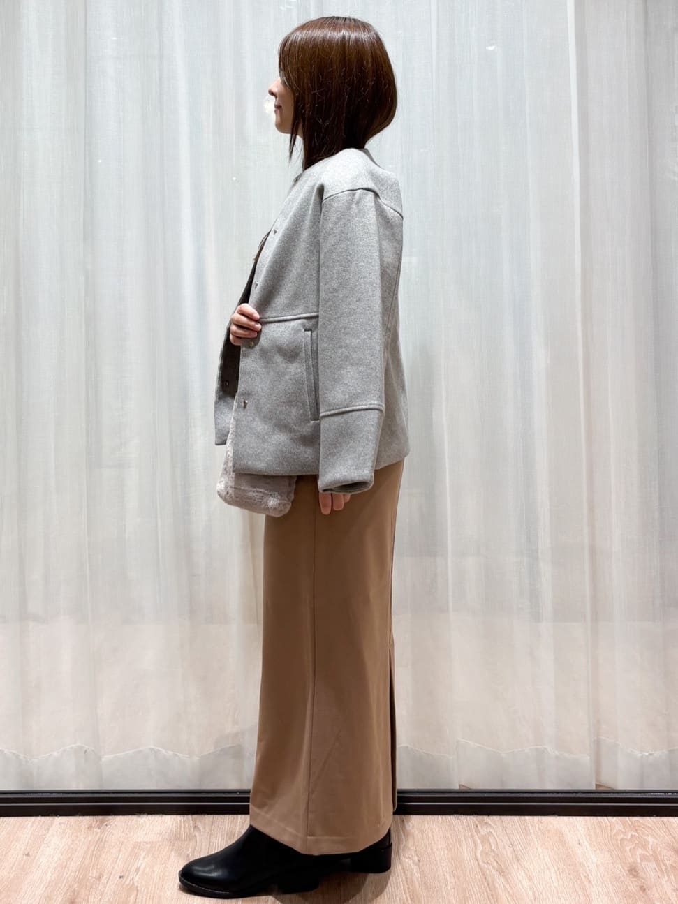 かなさんの「OPAQUE.CLIP｜裏起毛イージーナロースカート／ネオサーモ【蓄熱素材／洗濯機洗い可」を使ったコーディネート