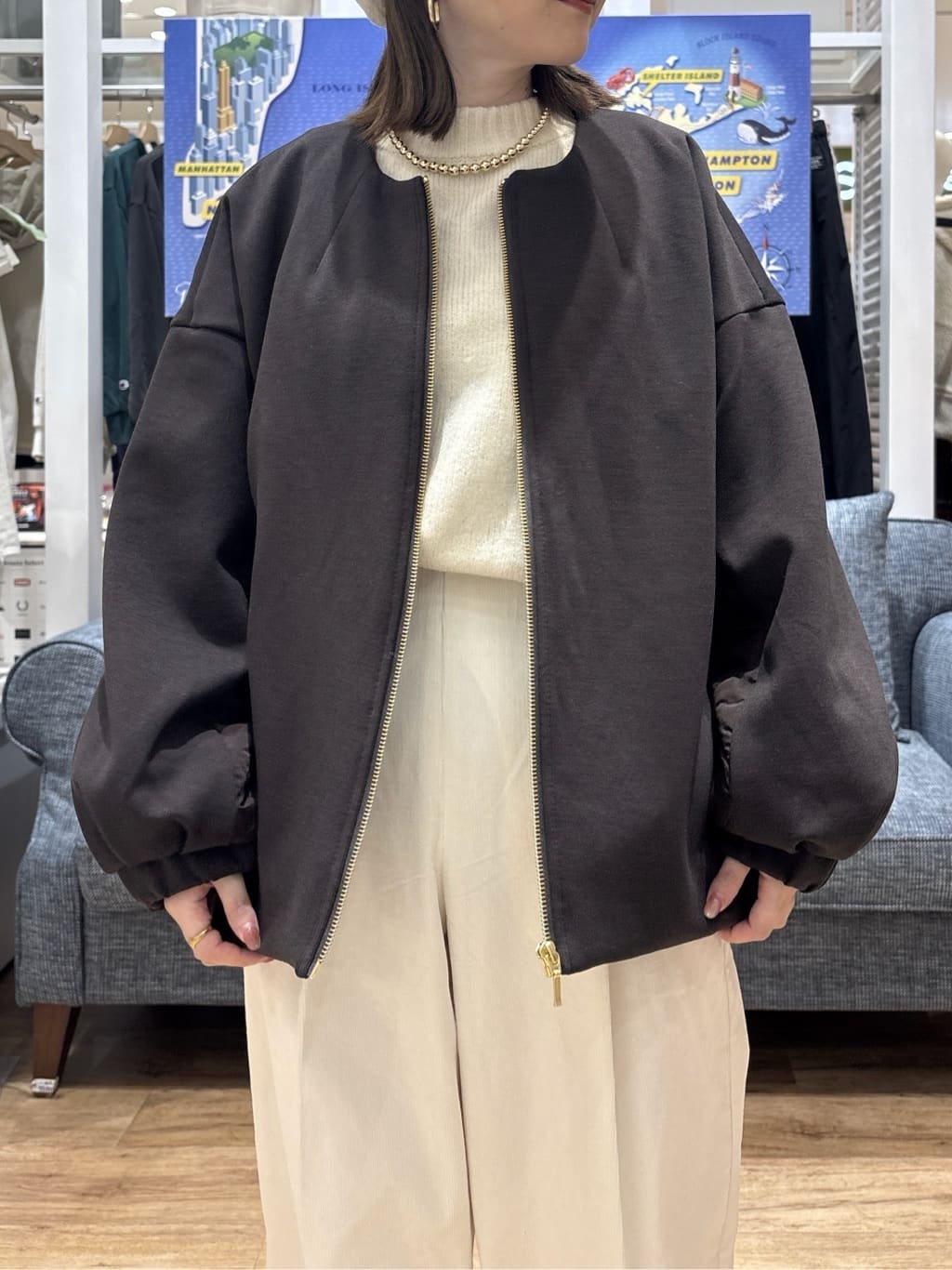 risaさんの「Dessin｜ダンボールジップブルゾン」を使ったコーディネート