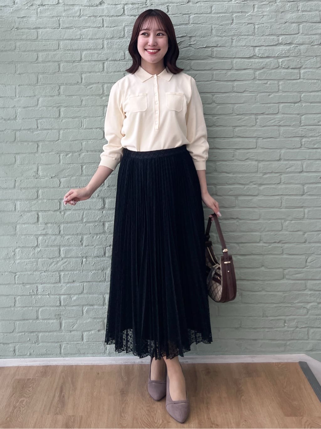 yukariさんの「Reflect｜【透けにくい◎】衿付き七分袖ニット」を使ったコーディネート