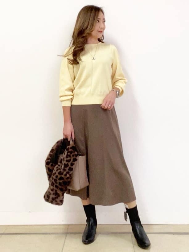 NAKAさんの「Reflect｜【選べる8色／スカートにもパンツにも◎】ウール混ボートネックニット」を使ったコーディネート