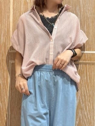 meiさんの「SHOO･LA･RUE｜【S-LL】さらシャリコットン 上品なシアー感のデザインシャツ」を使ったコーディネート