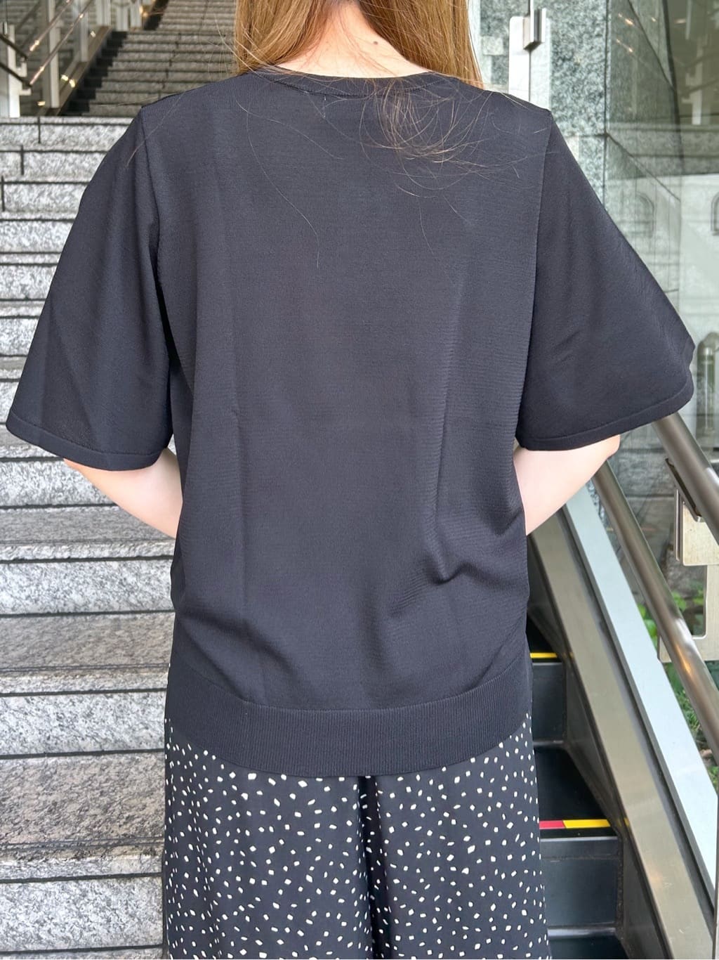 Risaさんの「OPAQUE.CLIP｜幾何柄プリントイージーワイドパンツ／セットアップ対応【洗える】」を使ったコーディネート