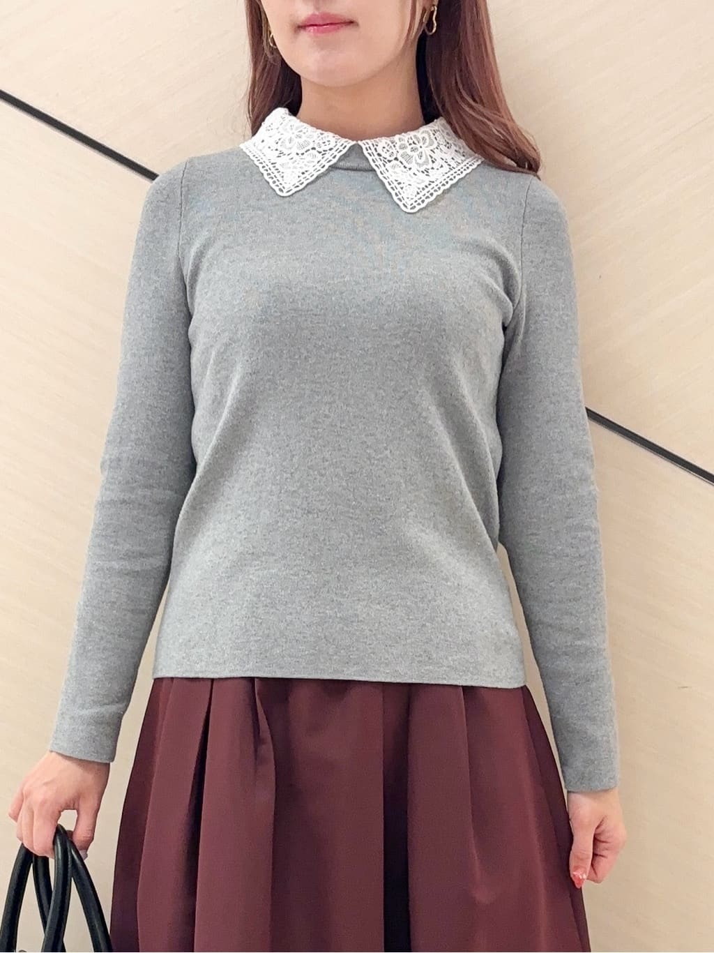 Rinaさんの「DRESSTERIOR｜2WAYレースカラーニット」を使ったコーディネート