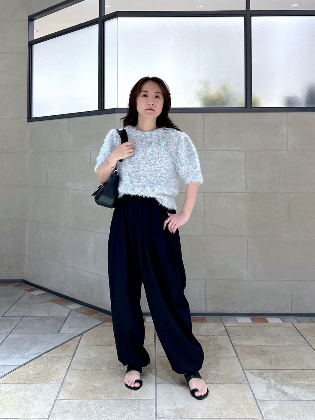 よねさんの「INDIVI｜カラーネップニット」を使ったコーディネート