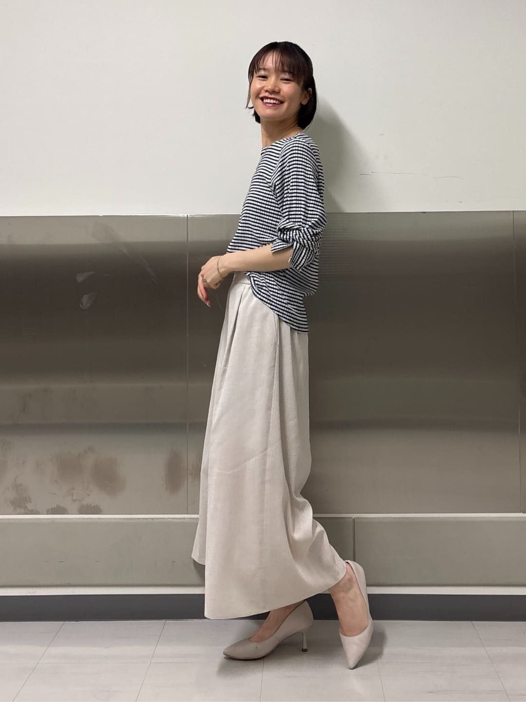 kanaeさんの「INDIVI｜【洗える／清涼感◎】ワイドフレアパンツ／スカーチョ」を使ったコーディネート