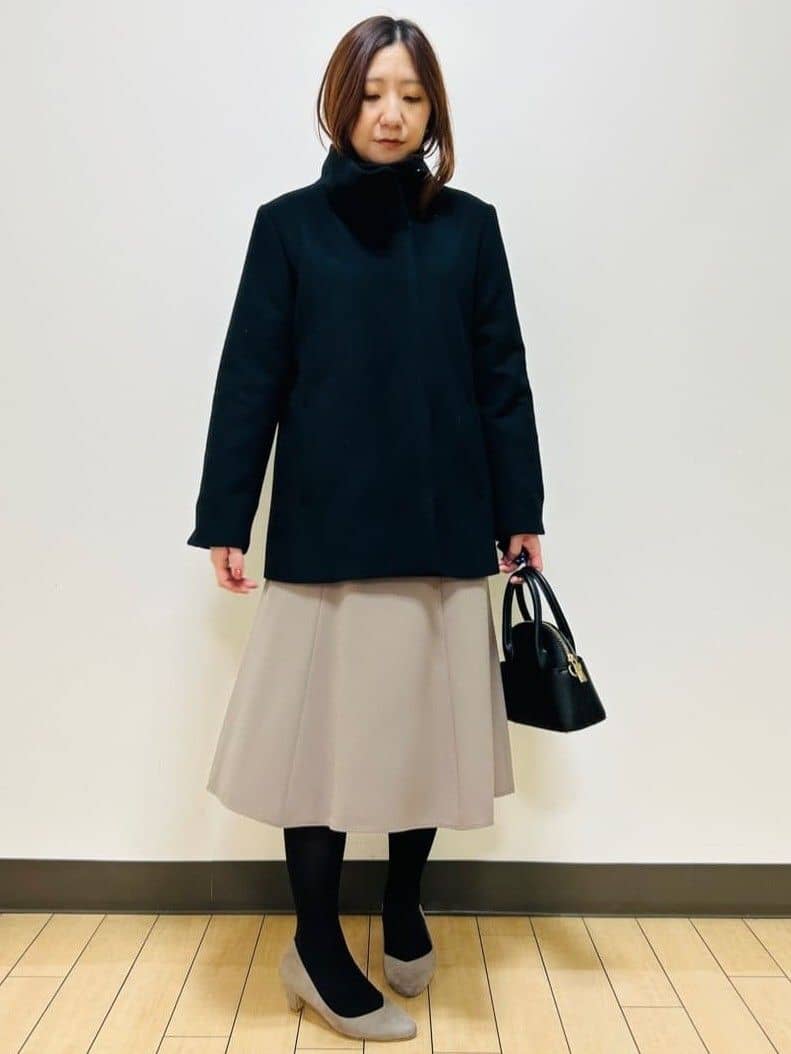 miiiさんの「Reflect｜【SS-4Lサイズ／衿が顔に当たらない◎】スタンドネックミドルコート」を使ったコーディネート
