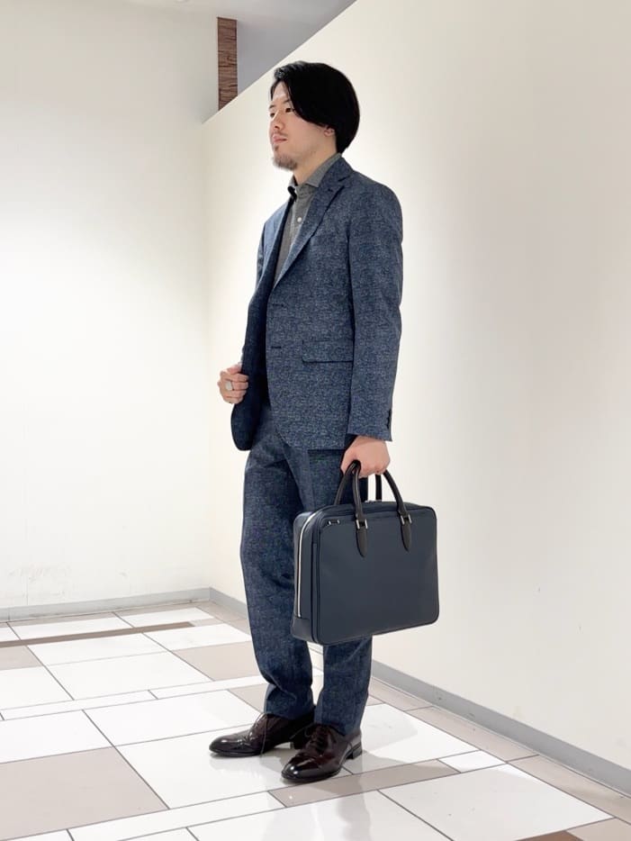 及川さんの「TAKEO KIKUCHI｜【抗菌防臭】COOL DOTS（R）ドビープリント ジャケット」を使ったコーディネート