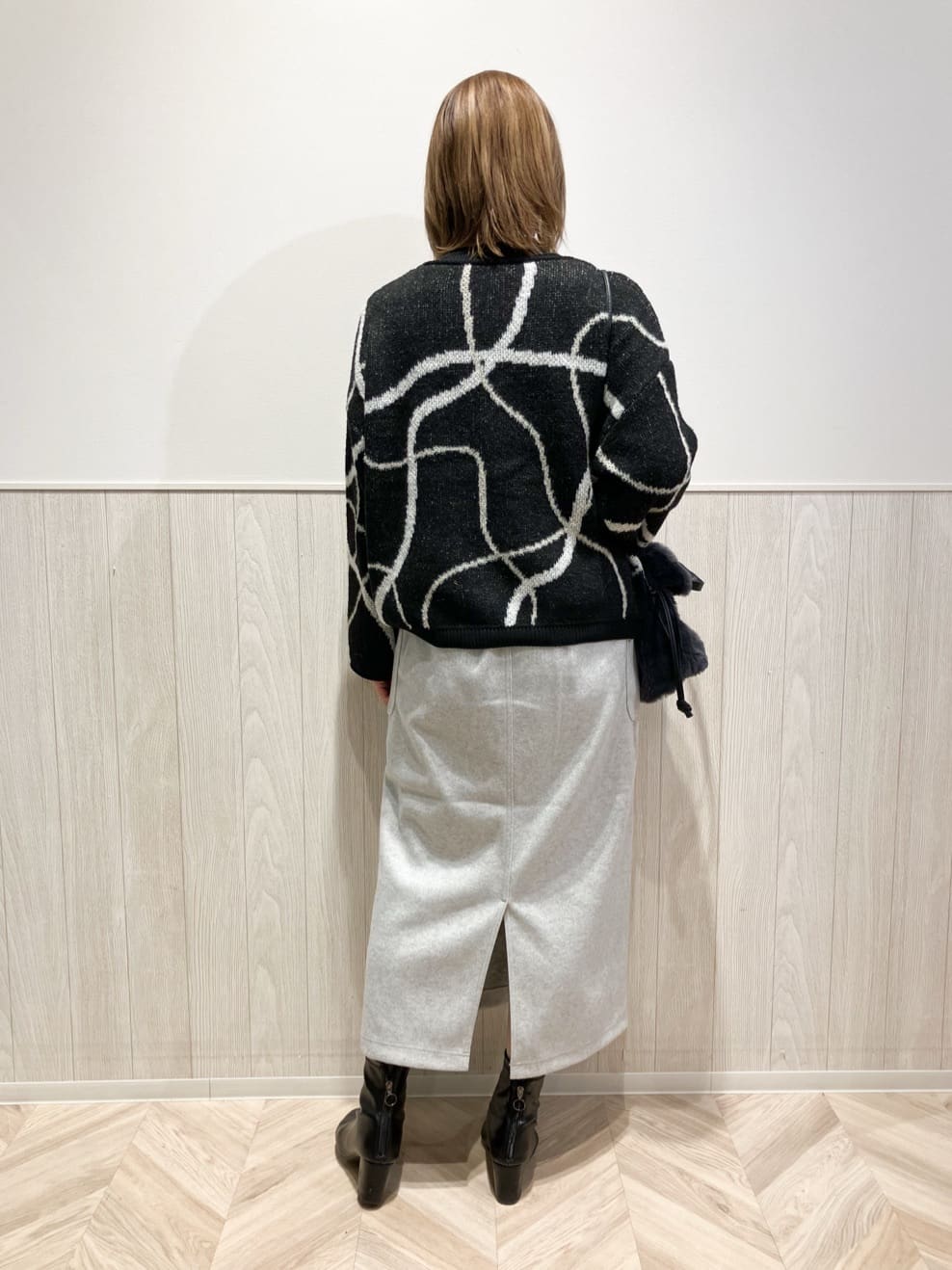 shokoさんの「SHOO･LA･RUE｜【絶妙なゆるピタ/洗濯機可】ちくちくしにくい リブハイネックやわらかニット」を使ったコーディネート