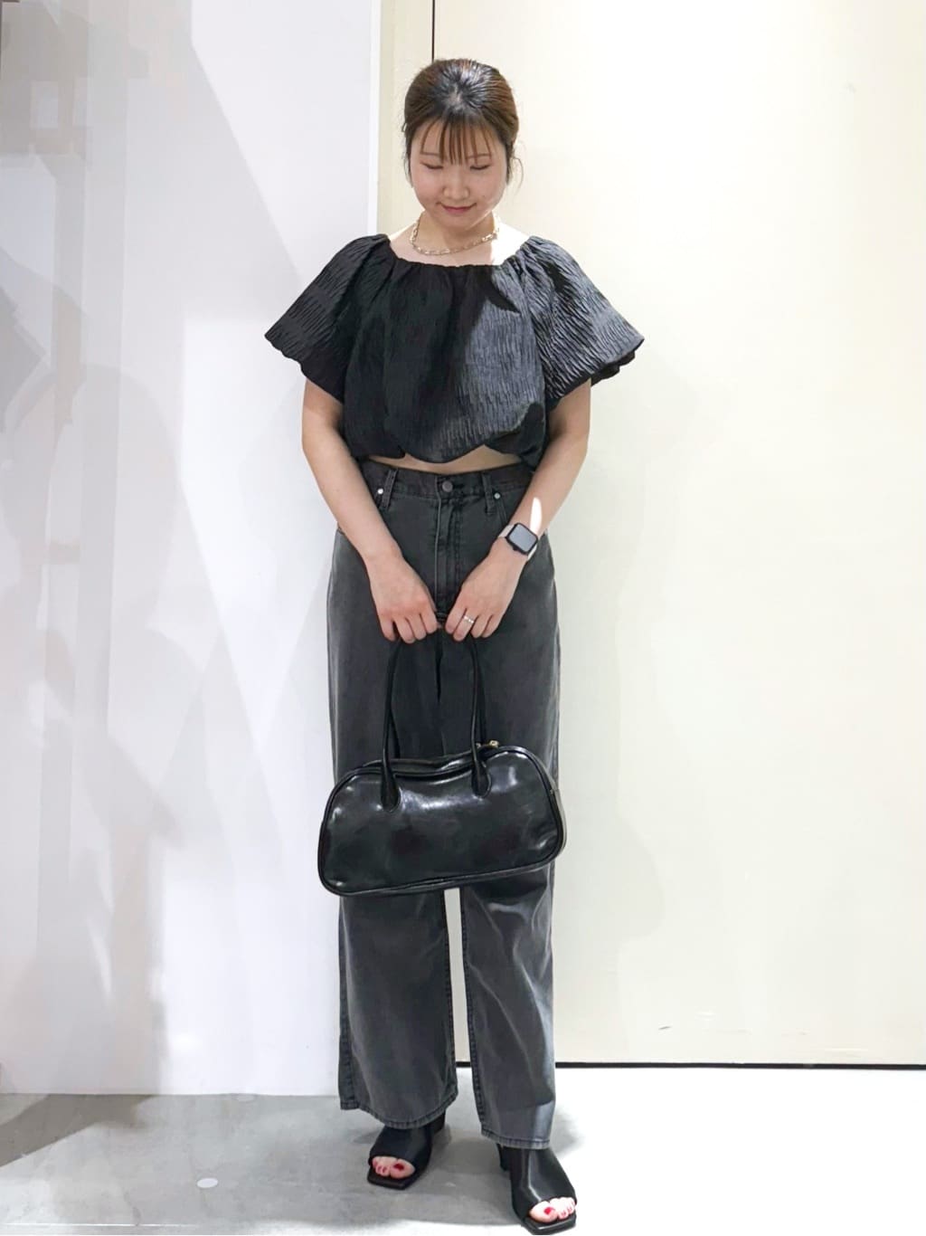 sayaさんの「OPAQUE.CLIP｜ふくれジャカードバルーンブラウス【洗濯機洗い可】」を使ったコーディネート