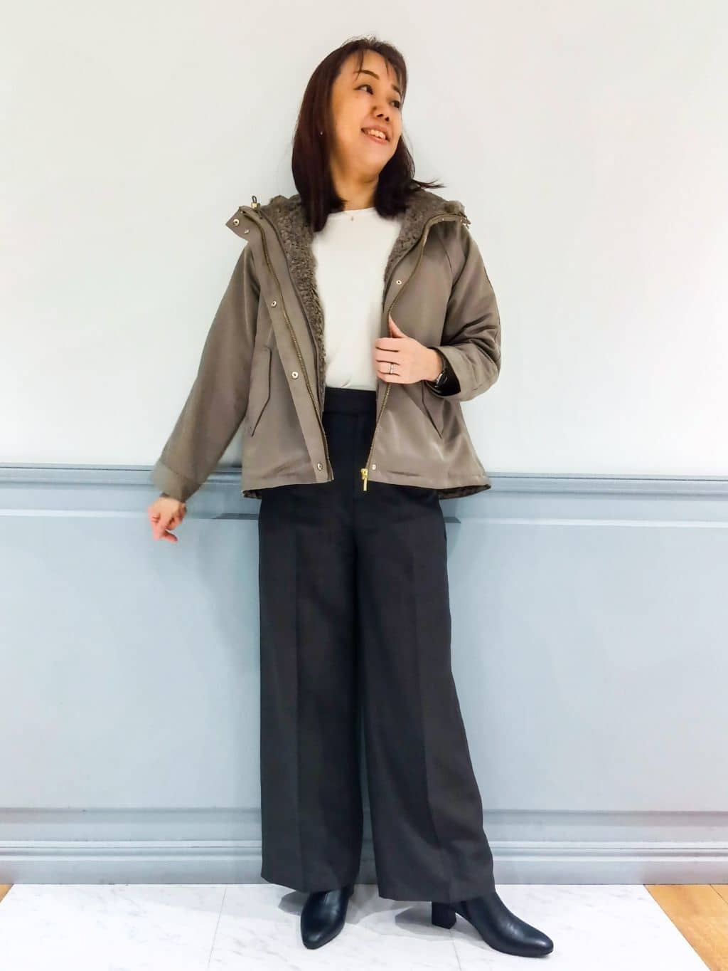 なっちゃんさんの「grove｜【名品アウター/3WAY・はっ水】ボアライナー付マウンテンパーカ」を使ったコーディネート