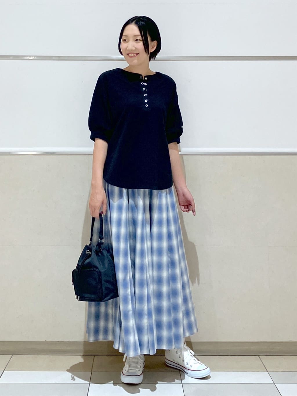 eriko さんの「Dessin｜【360度可愛い/前後2WAY/洗える】ライトコットンヘンリーカットソー」を使ったコーディネート