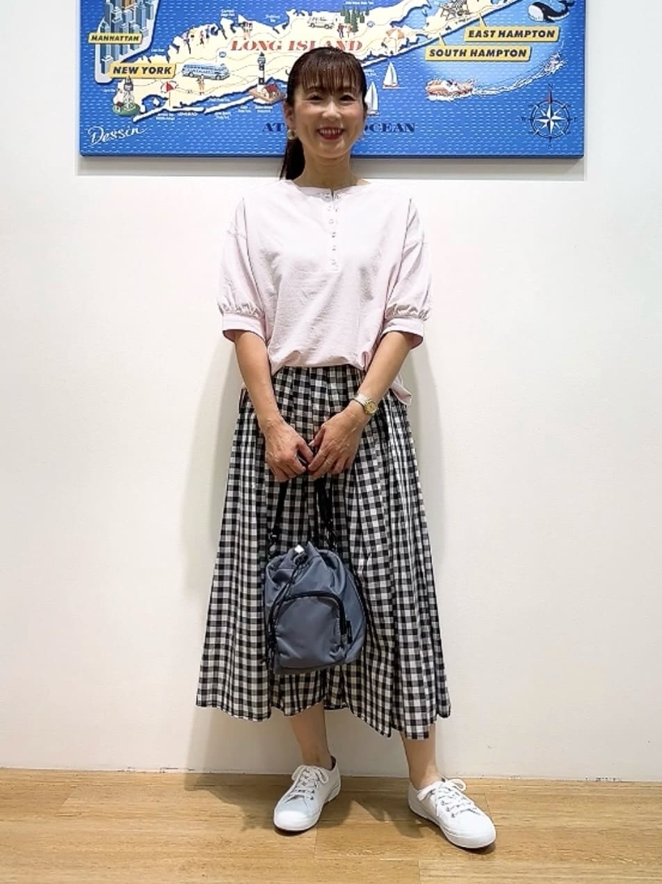 Yasucoさんの「Dessin｜【360度可愛い/前後2WAY/洗える】ライトコットンヘンリーカットソー」を使ったコーディネート