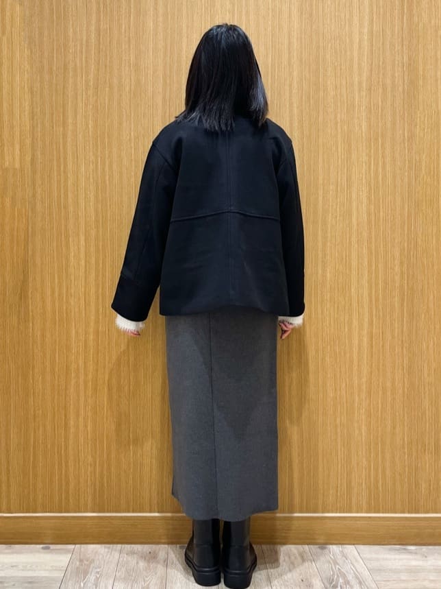 aさんの「OPAQUE.CLIP｜ウールライクメルトンノーカラーコート【洗濯機洗い可】」を使ったコーディネート